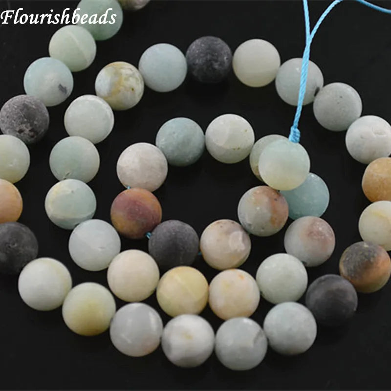 Natural Matte Amazonite Round Loose Beads 4mm-12mm