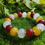 Natural Agate Lantern Beads Bracelet for Women