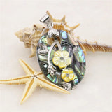 Abalone Shell Flower Pendant Necklace Sweater Chain Jewelry Making