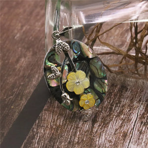 Abalone Shell Flower Pendant Necklace Sweater Chain Jewelry Making