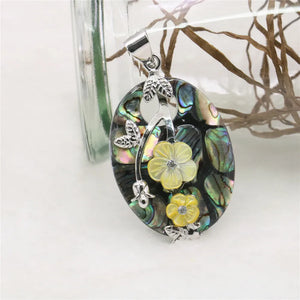 Abalone Shell Flower Pendant Necklace Sweater Chain Jewelry Making