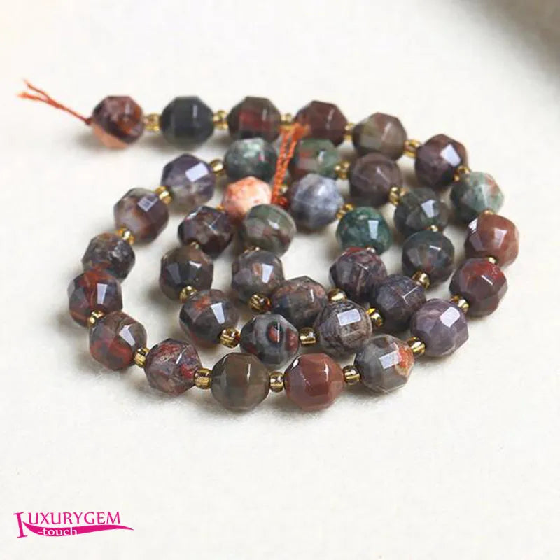 Multicolor Agates Stone Spacer Loose Beads 6/8/10mm Faceted Olives Shape
