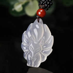 Jade Nine-tailed Fox Agate Necklace Charm for Women