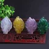 Jade Nine-tailed Fox Pendant Agate Necklace Multicolor Chalcedony Amulet
