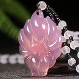 Jade Nine-tailed Fox Agate Necklace Charm for Women