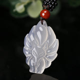 Jade Nine-tailed Fox Agate Necklace Charm for Women