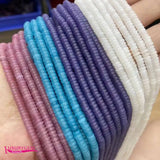 Multicolor Jades Stone Loose Beads 4mm 6mm Smooth Spacer Shape DIY Jewelry