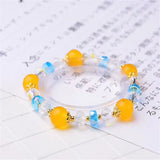 Multicolor Green Chalcedony Crystal Bracelet Beads Girls Rainbow Colors