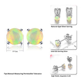 Natural Multicolor Opal Stering Silver Stud Earring Faced Round 4mm Women