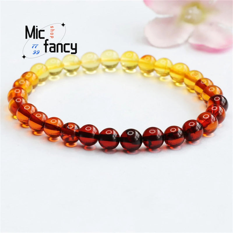 Multicolor Rainbow Amber Bracelet Men Women Romantic Jewelry Charms Gift