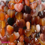 16mm Red Agates Stone Heart Beads 12Pcs