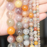 Multicolor Rutilated Quartz Round Beads 4-12mm 15 inch