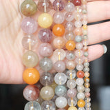 Multicolor Rutilated Quartz Round Beads 4-12mm 15 inch