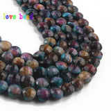 Multicolor Tiger Eye Gemstone Beads 8mm Coin Shape for Jewelry Making