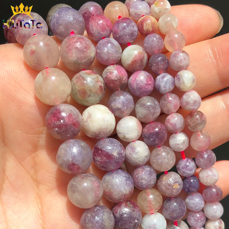 Multicolor Tourmaline Beads 6-10mm Round Loose Stone DIY Jewelry Making 15''