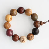 Wooden Beads Buddha Rosary Bracelet Multicolor Men's Elastic Bracelet