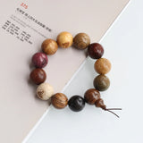 Wooden Beads Buddha Rosary Bracelet Multicolor Men's Elastic Bracelet