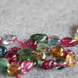 Natural Multicolored Tourmaline Stone Loose Beads for Jewelry Making