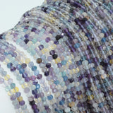 Natural Multi-Fluorite Faceted Rondelle Beads 3.3mm