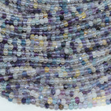 Natural Multi-Fluorite Faceted Rondelle Beads 3.3mm