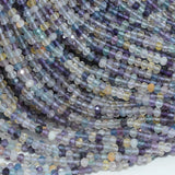 Natural Multi-Fluorite Faceted Rondelle Beads 3.3mm