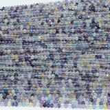 Natural Multi-Fluorite Faceted Rondelle Beads 3.3mm