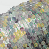 Natural Fluorite Faceted Round Beads 6mm