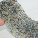 Natural Fluorite Faceted Round Beads 6mm