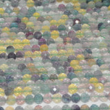 Natural Fluorite Faceted Round Beads 6mm