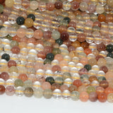 Natural Rutilated Quartz Loose Round Beads 4mm