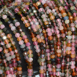 Natural Multiple Tourmaline Faceted Rondelle Beads 3.8mm