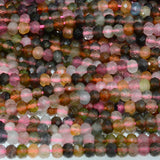 Natural Multiple Tourmaline Faceted Rondelle Beads 3.8mm