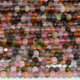 Natural Multiple Tourmaline Faceted Rondelle Beads 3.8mm