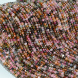 Natural Multiple Tourmaline Faceted Rondelle Beads 3.8mm