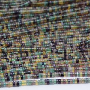 Natural Fluorite Flat Tube Heishi Beads 2x4mm