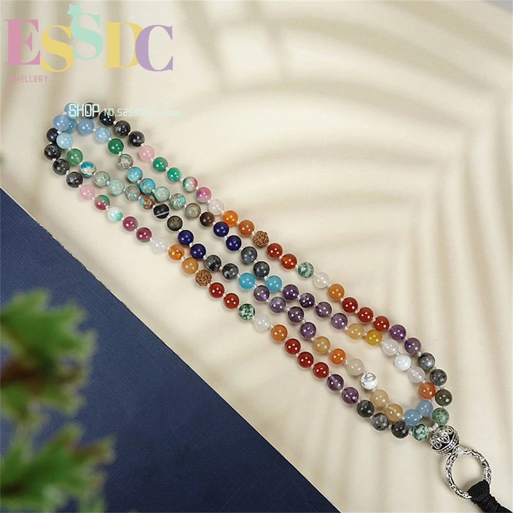 Striped Fragrant Ball Bracelet with Tassels - 108 Pieces
