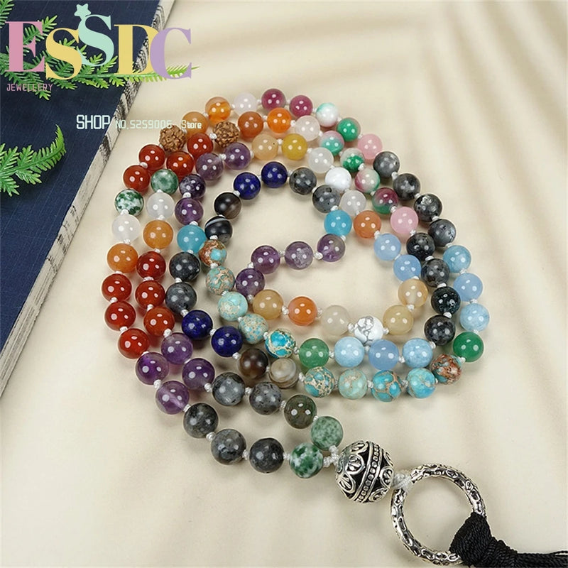 Striped Fragrant Ball Bracelet with Tassels - 108 Pieces