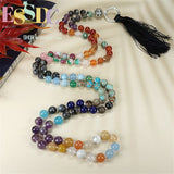 Striped Fragrant Ball Bracelet with Tassels - 108 Pieces