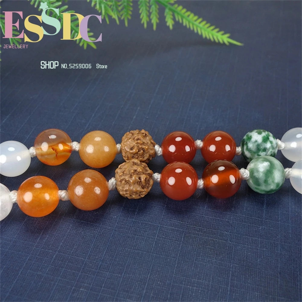 Striped Fragrant Ball Bracelet with Tassels - 108 Pieces