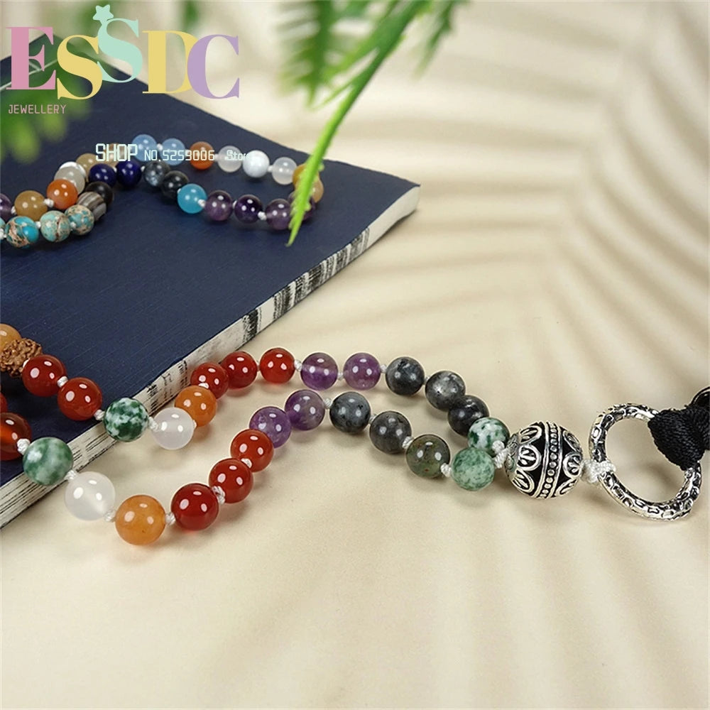 Striped Fragrant Ball Bracelet with Tassels - 108 Pieces
