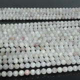 Natural Kunzite + Hiddenite Round Beads 7-9mm, Cat's Eye Flash