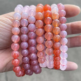 Salt Source Agate Beaded Bracelet Reiki Healing Bangle Jewelry