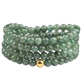 5.5mm Oil Green Jadeite Bead Necklace & Bracelet Set