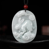 Myanmar A Jade Rabbit Zodiac Pendant Men's Women's Jewelry