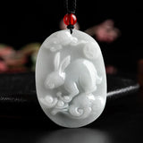 Myanmar A Jade Rabbit Zodiac Pendant Men's Women's Jewelry