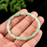 Natural Myanmar A Jadeite Light Green Beads Hand String Bracelet Women's Jewelry
