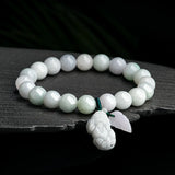 Natural Myanmar A Jadeite Pixiu Hand String Bracelet