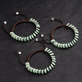 Myanmar Emerald Safety Clasp Rope Green Jade Bracelet