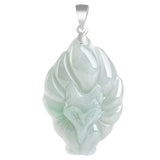Myanmar A-goods Jade Green Nine Tailed Fox Pendant Necklace
