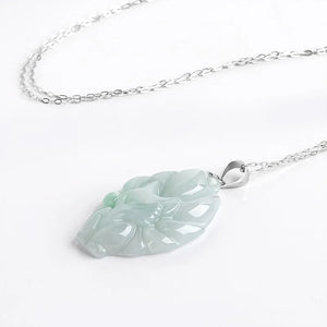 Myanmar A-goods Jade Green Nine Tailed Fox Pendant Necklace